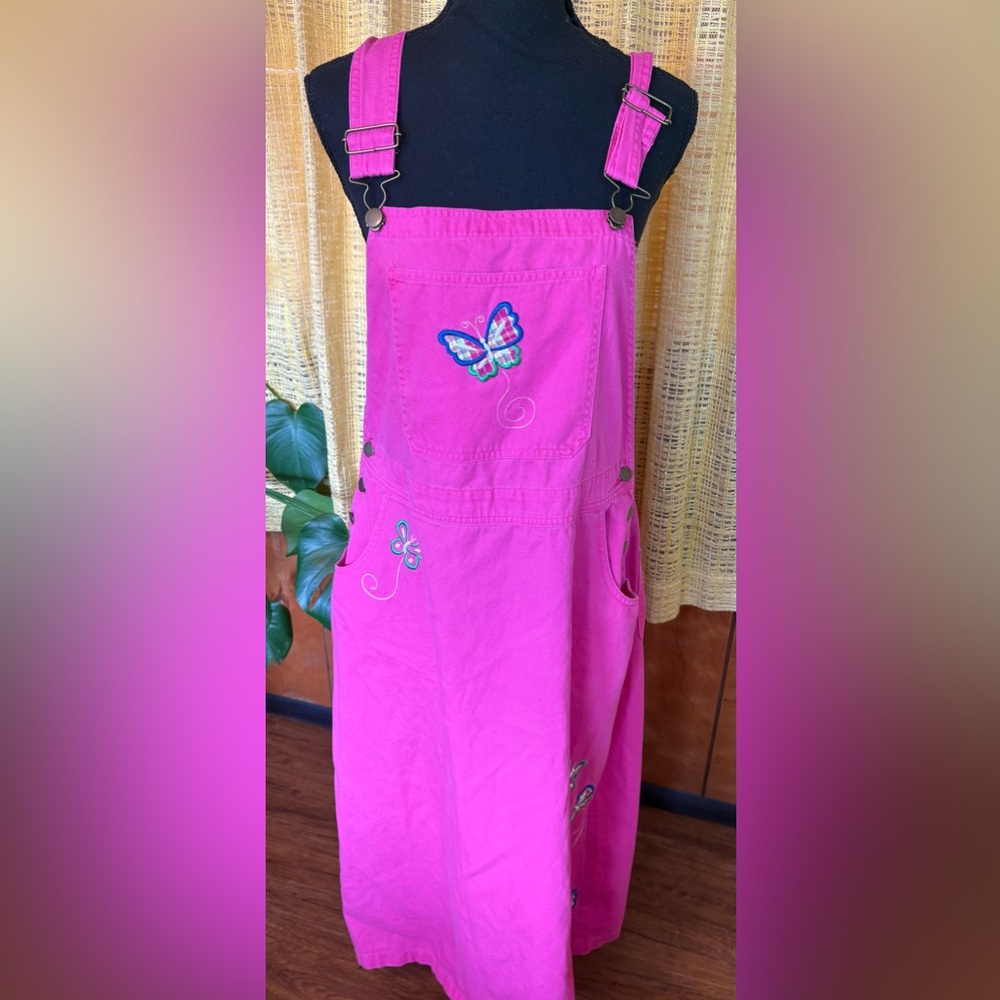 Vintage Y2k Overalls Jumper Denim Jean Dress Large